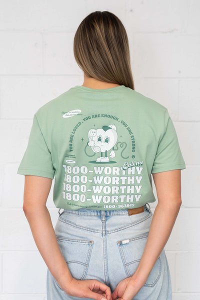 Call Me Worthy Hotline T-Shirt Matcha Shirts Selfawear 
