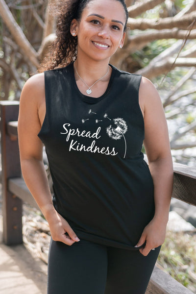 Spread Kindness Tank Top Black Shirts Selfawear 