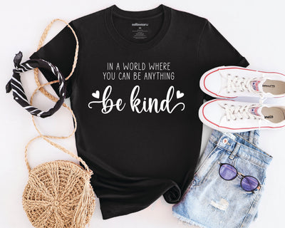 Be Anything Be Kind T-Shirt Black Shirts Selfawear 