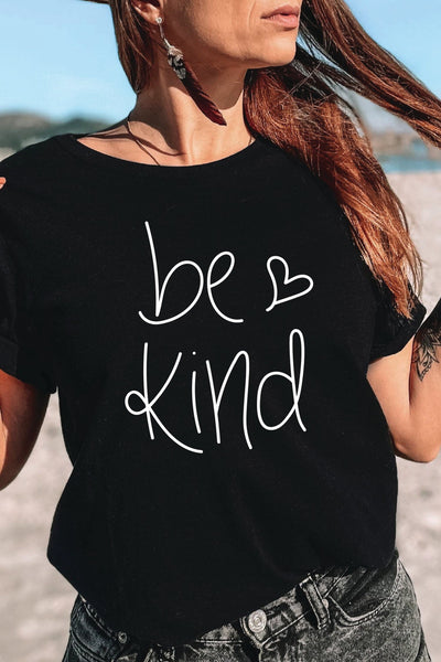 Be Kind Heart T-Shirt Black Shirts Selfawear 