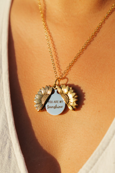 You Are My Sunshine Necklace - Gold Necklaces Selfawear 