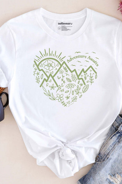 Adventure Awaits T-Shirt White Shirts Selfawear 