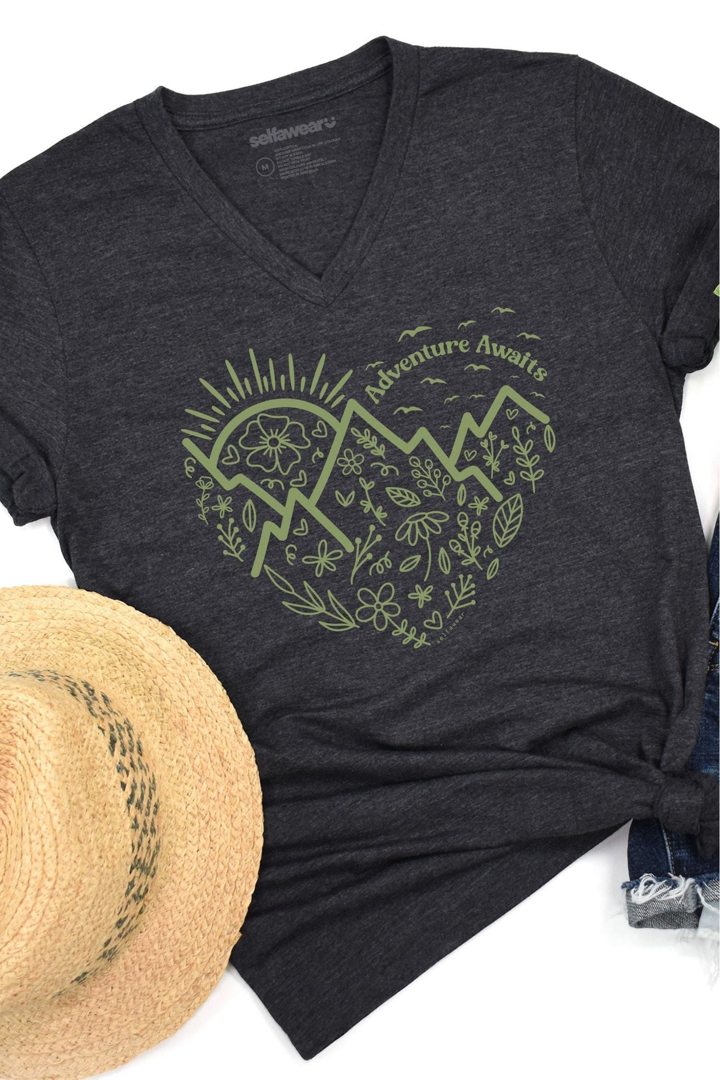 Adventure Awaits V-Neck T-Shirt Ashe V-Necks Selfawear 