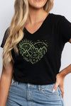 Adventure Awaits V-Neck T-Shirt Black