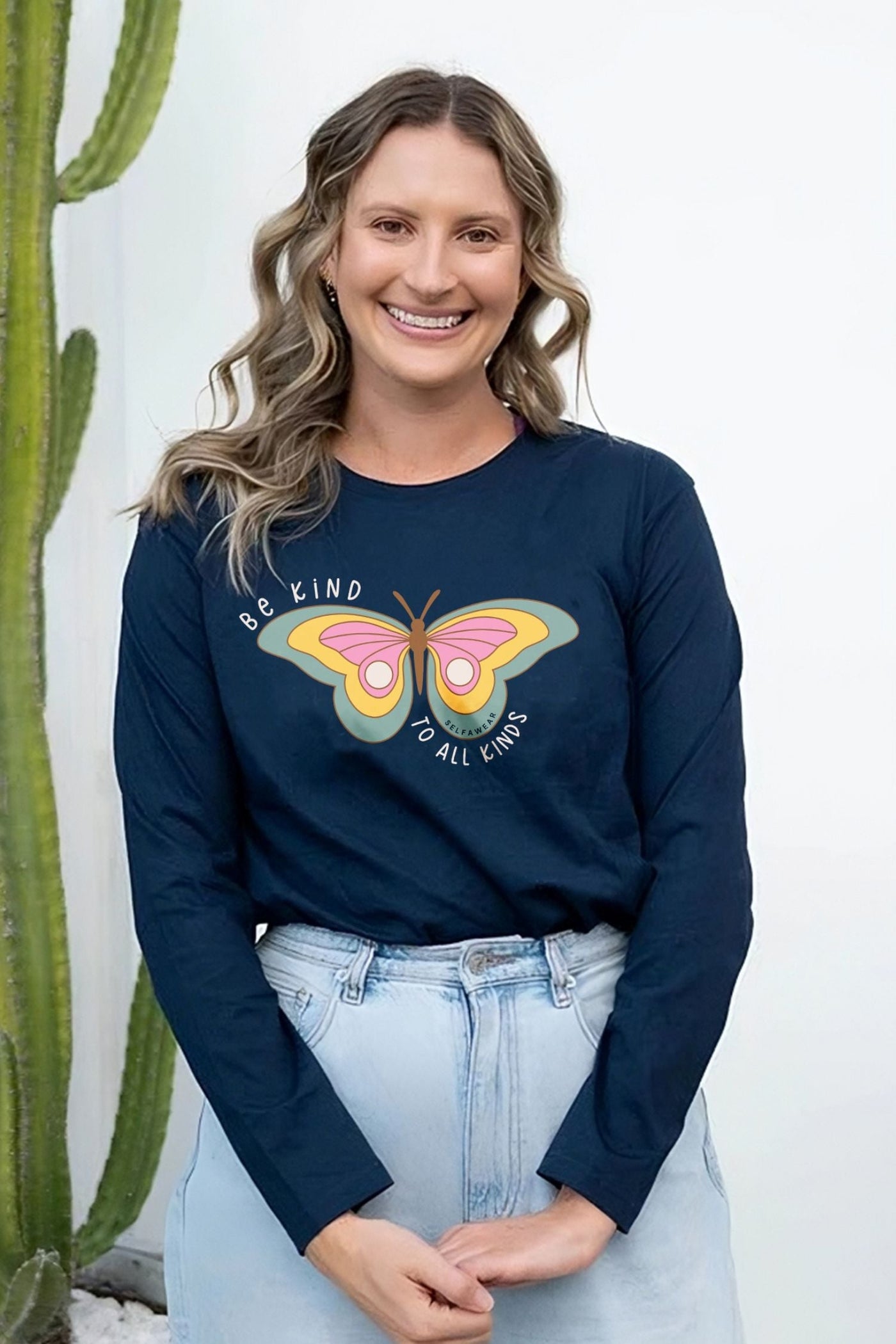 All Kinds Long Sleeve T-Shirt Navy Long Sleeve Shirts Selfawear 