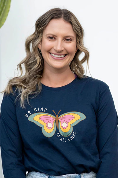 All Kinds Long Sleeve T-Shirt Navy Long Sleeve Shirts Selfawear 