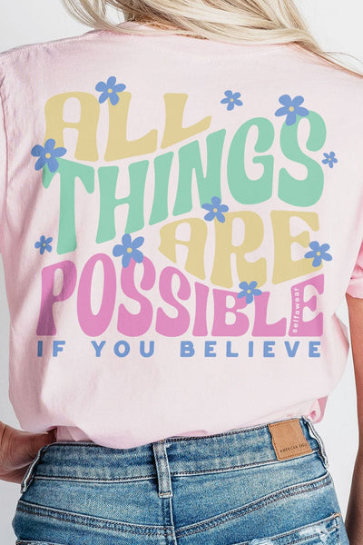 All Things Are Possible T-Shirt Pale Pink Shirts Selfawear 