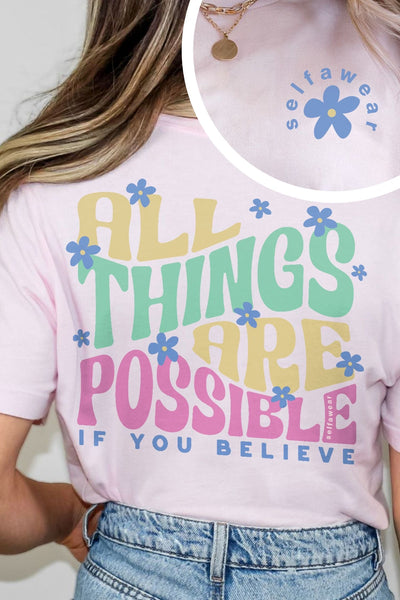 All Things Are Possible T-Shirt Pale Pink Shirts Selfawear 