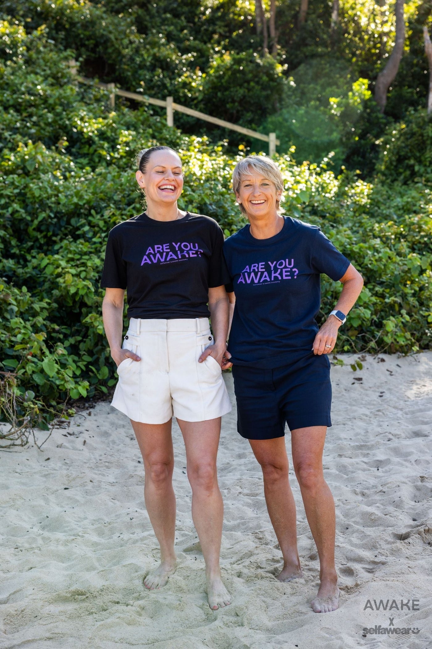 AWAKE ACADEMY COLLAB - "Are You Awake?" - Purple Print - T-Shirt Black Shirts Selfawear 