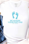 AWAKE ACADEMY COLLAB - Classic Be Where Your Feet Are T-Shirt White