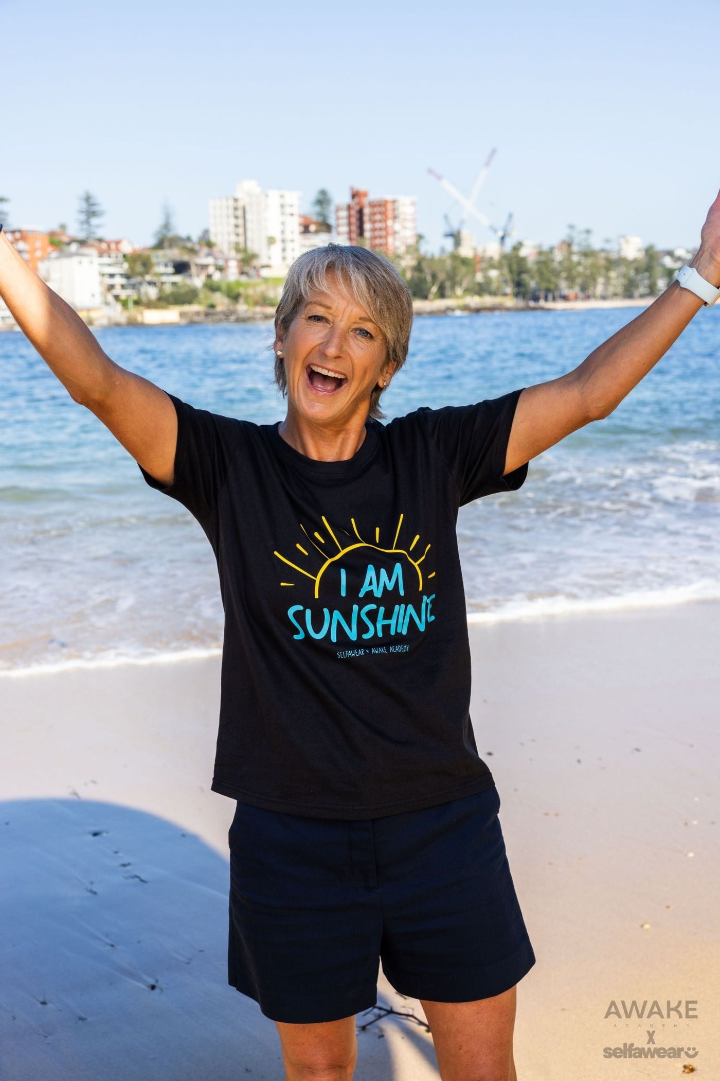 AWAKE ACADEMY COLLAB - "I Am Sunshine" T-Shirt Black Shirts Selfawear 
