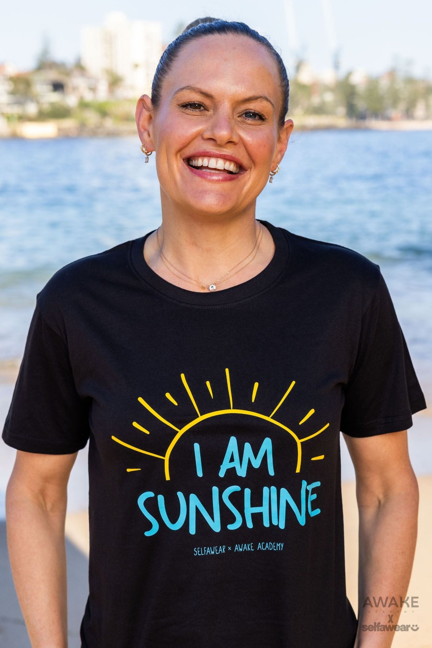 AWAKE ACADEMY COLLAB - "I Am Sunshine" T-Shirt Black Shirts Selfawear 