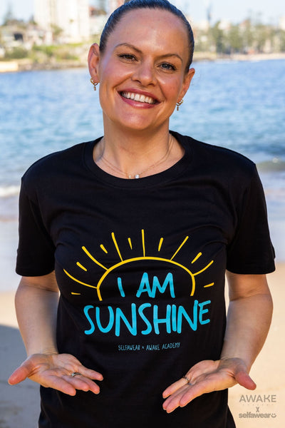 AWAKE ACADEMY COLLAB - "I Am Sunshine" T-Shirt Black Shirts Selfawear 