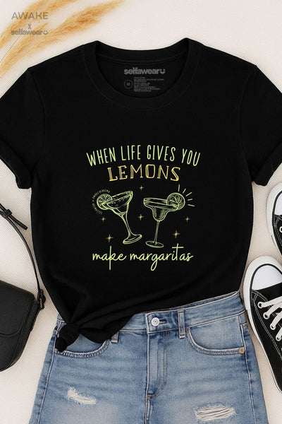 AWAKE ACADEMY COLLAB - "Margarita's" T-Shirt Black Shirts Selfawear 