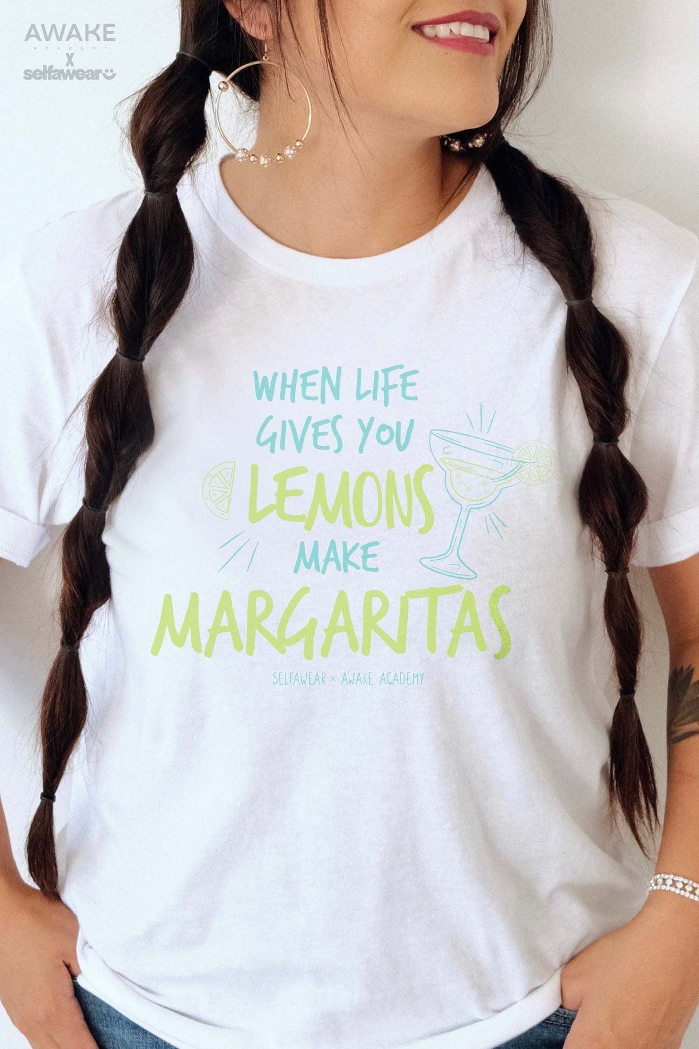 AWAKE ACADEMY COLLAB - "Margarita's" T-Shirt White Shirts Selfawear 