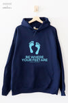 AWAKE ACADEMY COLLAB - Classic Be Where Your Feet Are Hoodie Navy