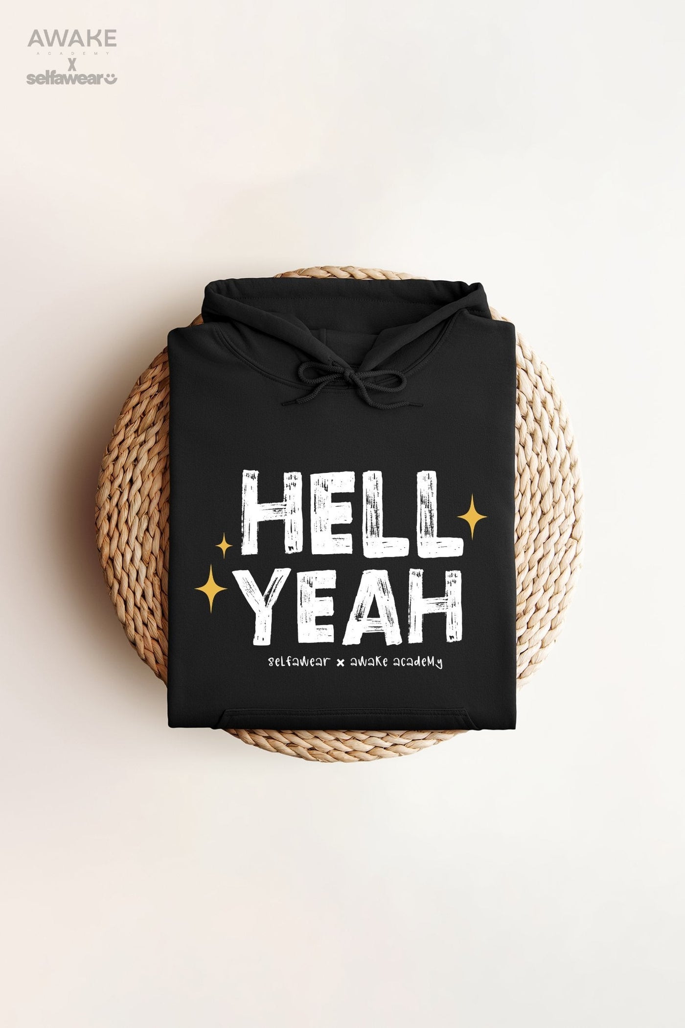AWAKE ACADEMY COLLAB TAKE 2 - Hell Yeah Hoodie Black | Selfawear®