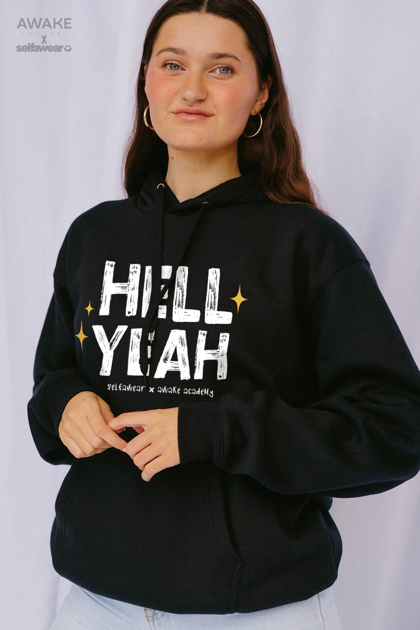 AWAKE ACADEMY COLLAB TAKE 2 - Hell Yeah Hoodie Black | Selfawear®