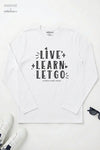 AWAKE ACADEMY COLLAB - Live Learn Let Go Long Sleeve T-Shirt White