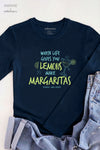 AWAKE ACADEMY COLLAB  - Classic Margarita's Long Sleeve T-Shirt Navy