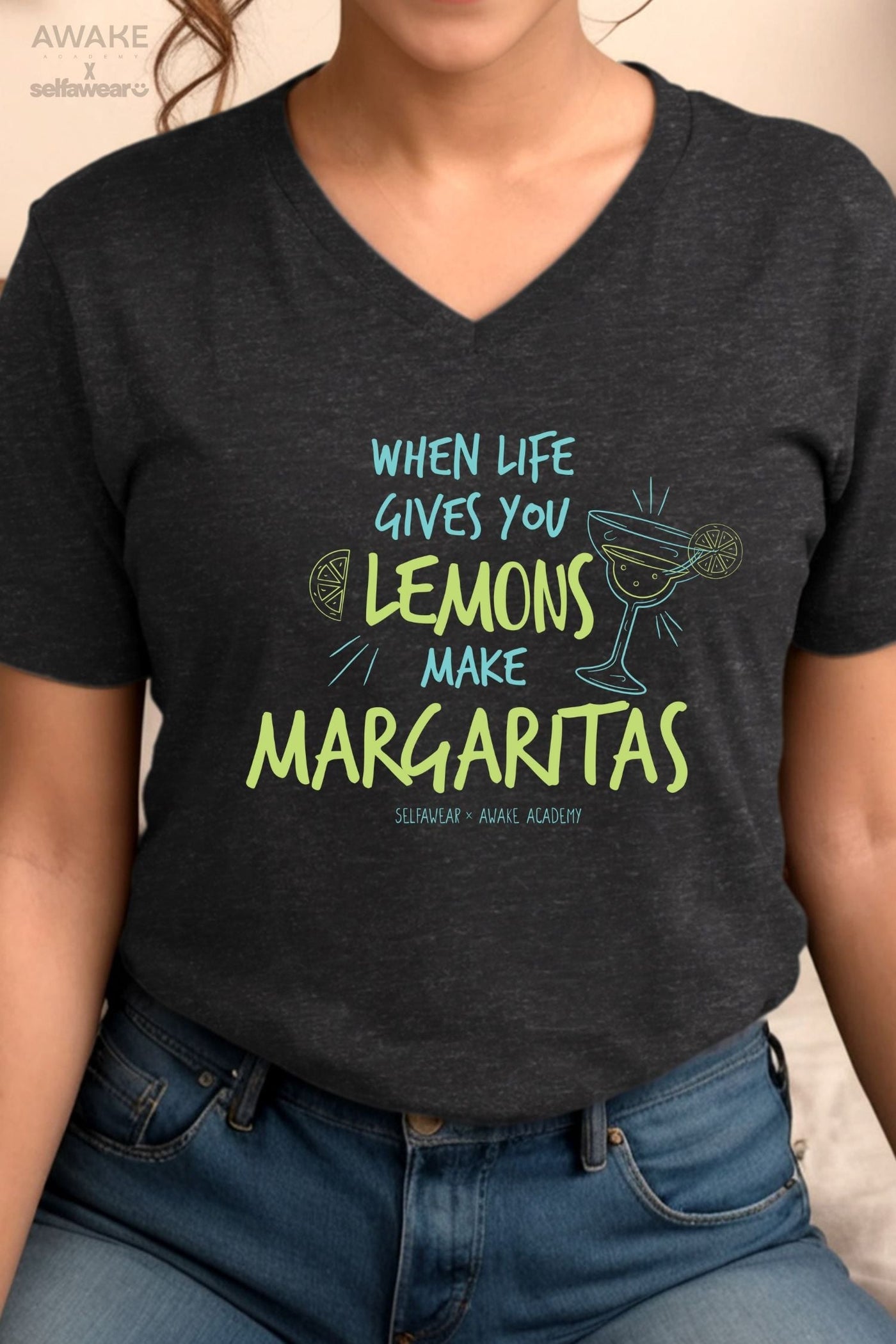 Awake Academy | Margarita's V-Neck T-Shirt Ashe V-Necks Selfawear 