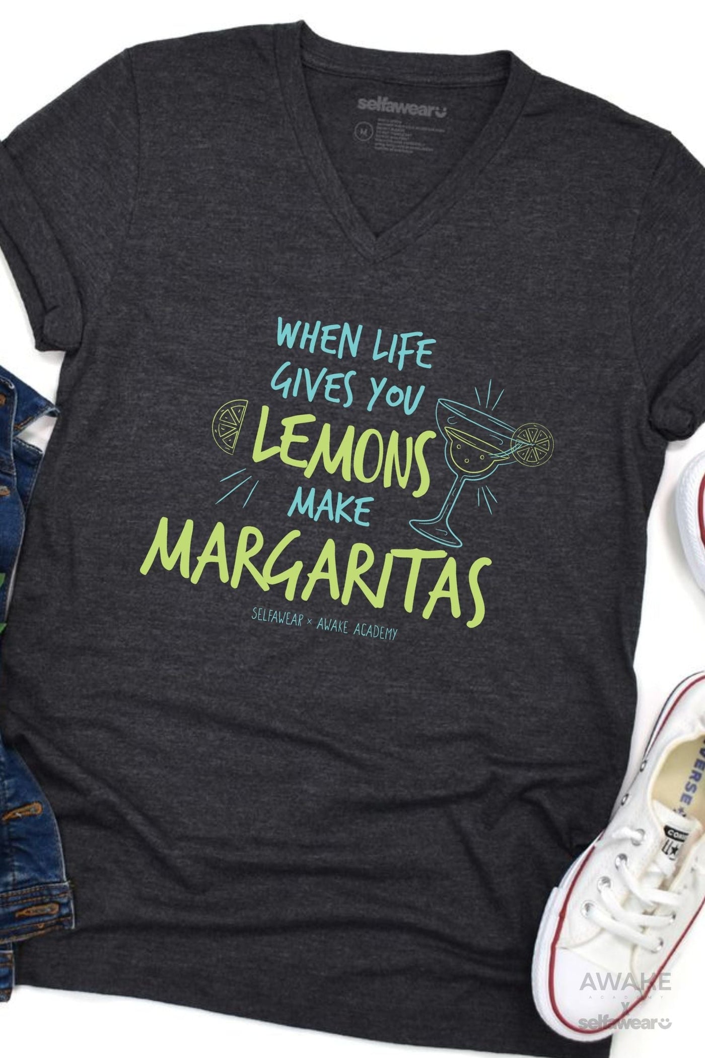 Awake Academy | Margarita's V-Neck T-Shirt Ashe V-Necks Selfawear 