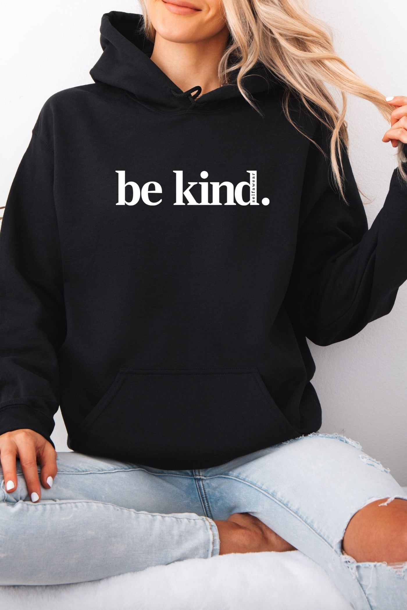 Be Kind. Classic Hoodie Black Hoodie Selfawear 