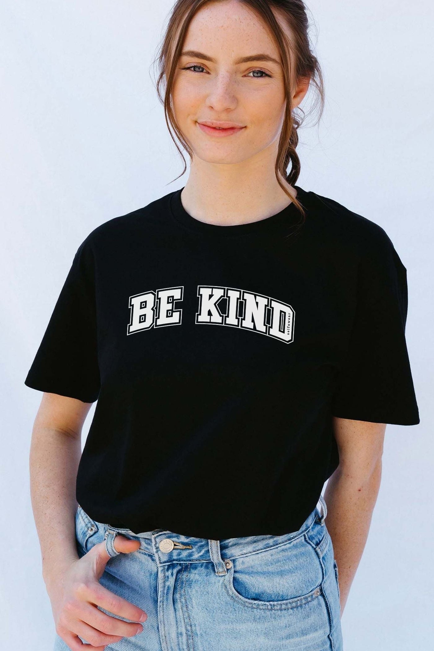 Be Kind College T-Shirt Black Shirts Selfawear 