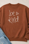 Be Kind Heart Sweatshirt Cocoa