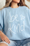 Be Kind Heart Sweatshirt Sky Blue