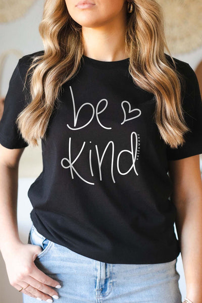 Be Kind Heart T-Shirt Black Shirts Selfawear 