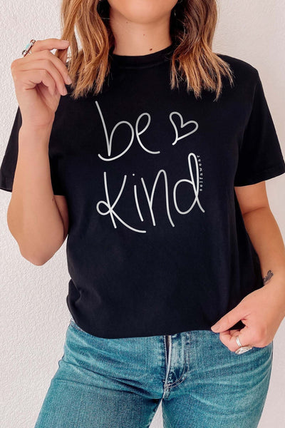 Be Kind Heart T-Shirt Black Shirts Selfawear 