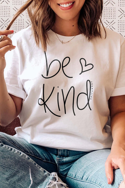 Be Kind Heart T-Shirt White Shirts Selfawear 