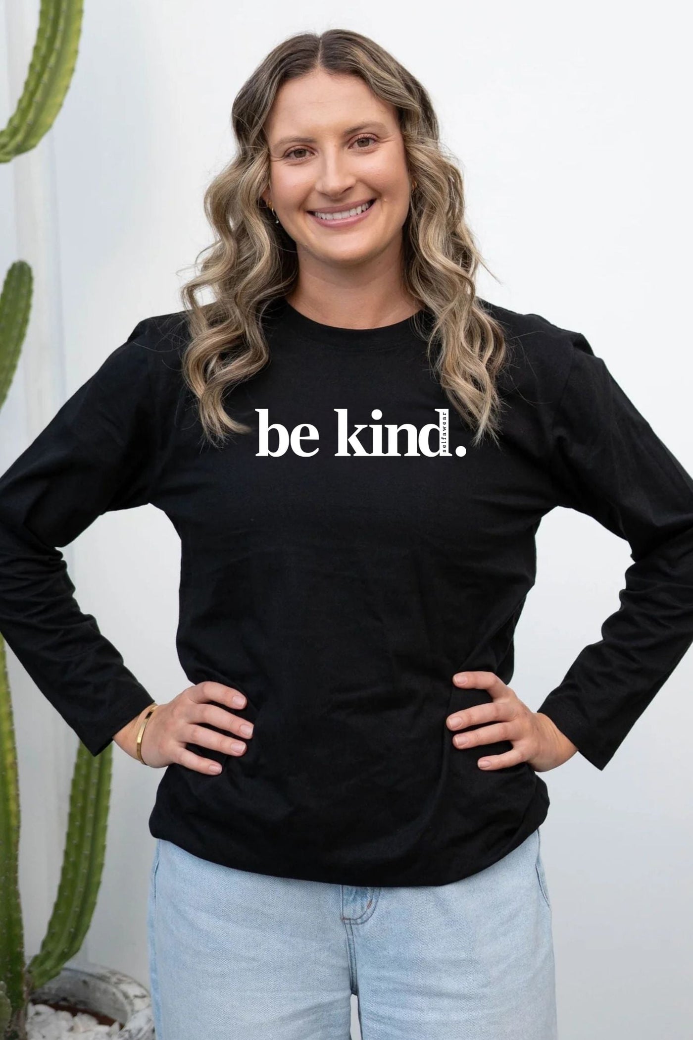 Be Kind. Long Sleeve T-Shirt Black Long Sleeve Shirts Selfawear 