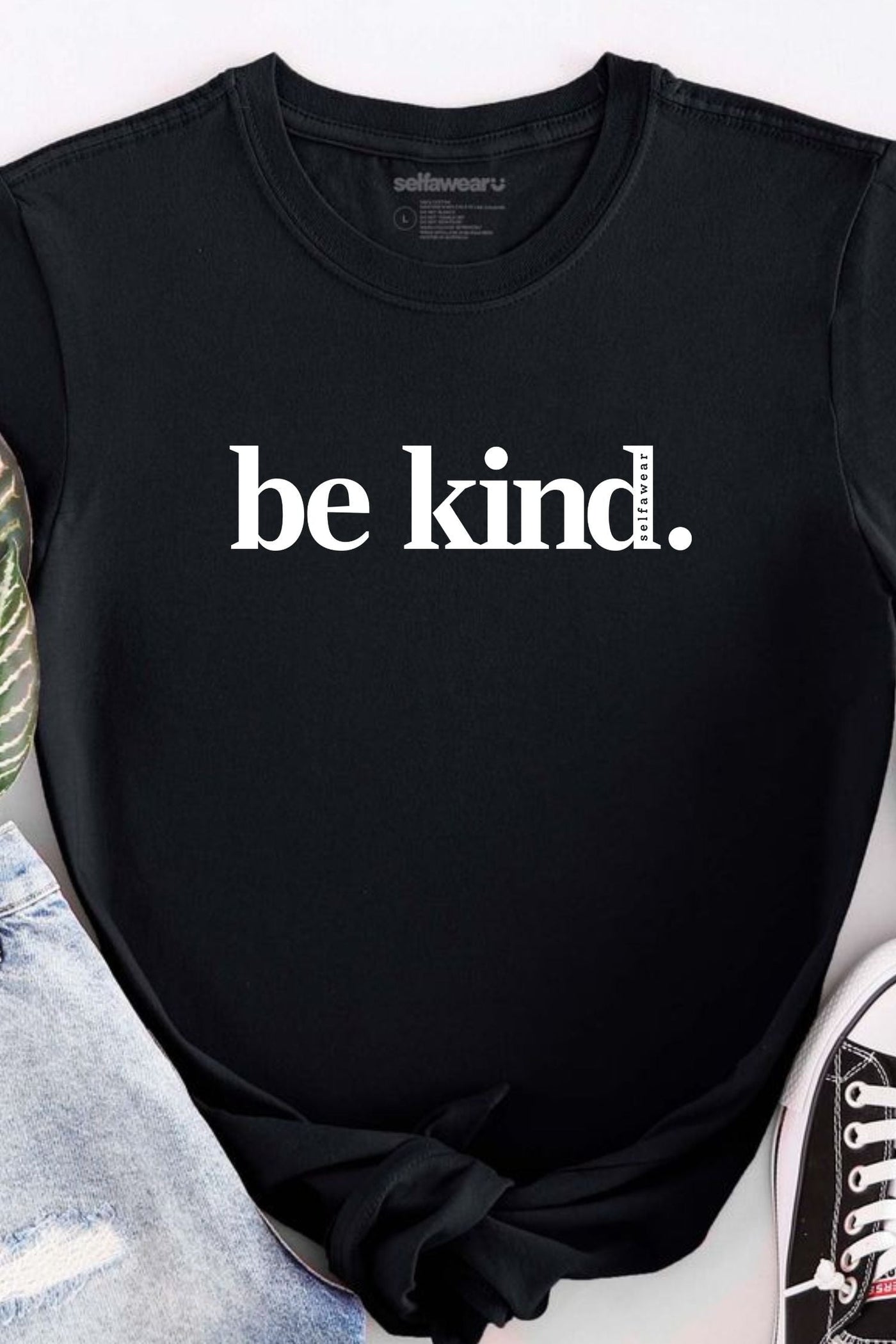 Be Kind. Long Sleeve T-Shirt Black Long Sleeve Shirts Selfawear 