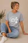Be Kind Paw T-Shirt Grey