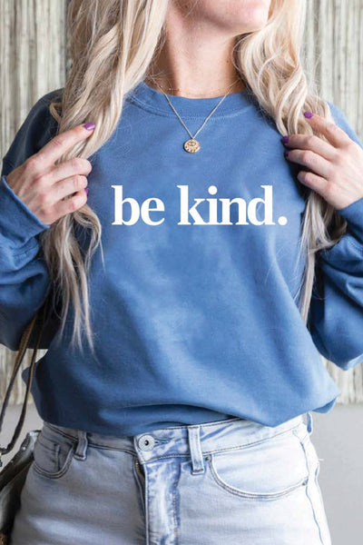 Be Kind Sweatshirt Stone Blue Sweatshirt Selfawear 