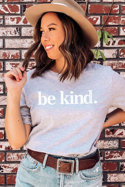 Be Kind. T-Shirt Grey Marle Shirts Selfawear 