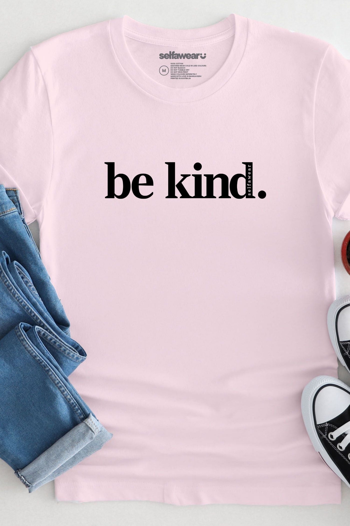 Be Kind. T-Shirt Pink Shirts Selfawear 
