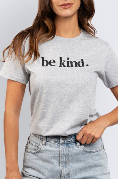 Be Kind Tapered T-Shirt Grey Shirts Selfawear 