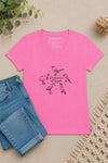 Be Kind to All Kinds V-Neck T-Shirt Pink