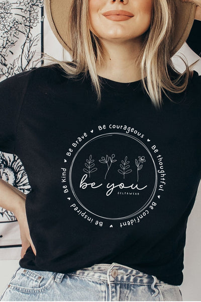 Be You Heart T-Shirt Black Shirts Selfawear 