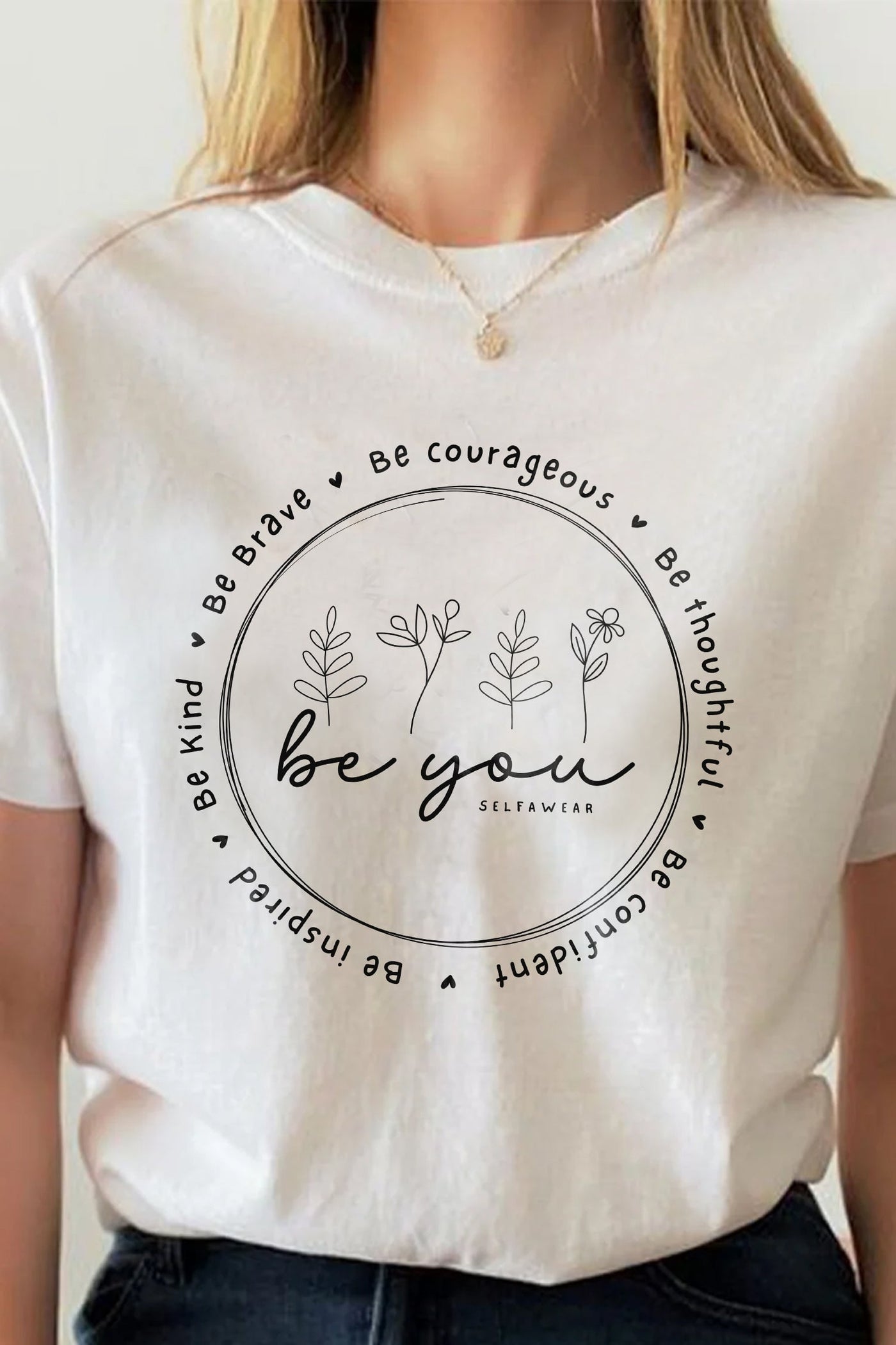 Be You Heart T-Shirt White Shirts Selfawear 