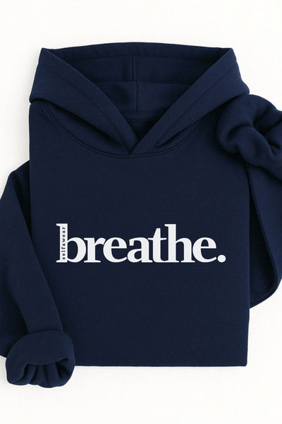 Breathe. Hoodie Navy Hoodie Selfawear 