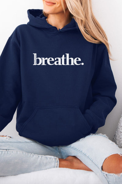 Breathe. Hoodie Navy Hoodie Selfawear 