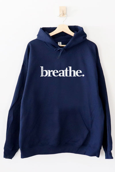 Breathe. Hoodie Navy Hoodie Selfawear 