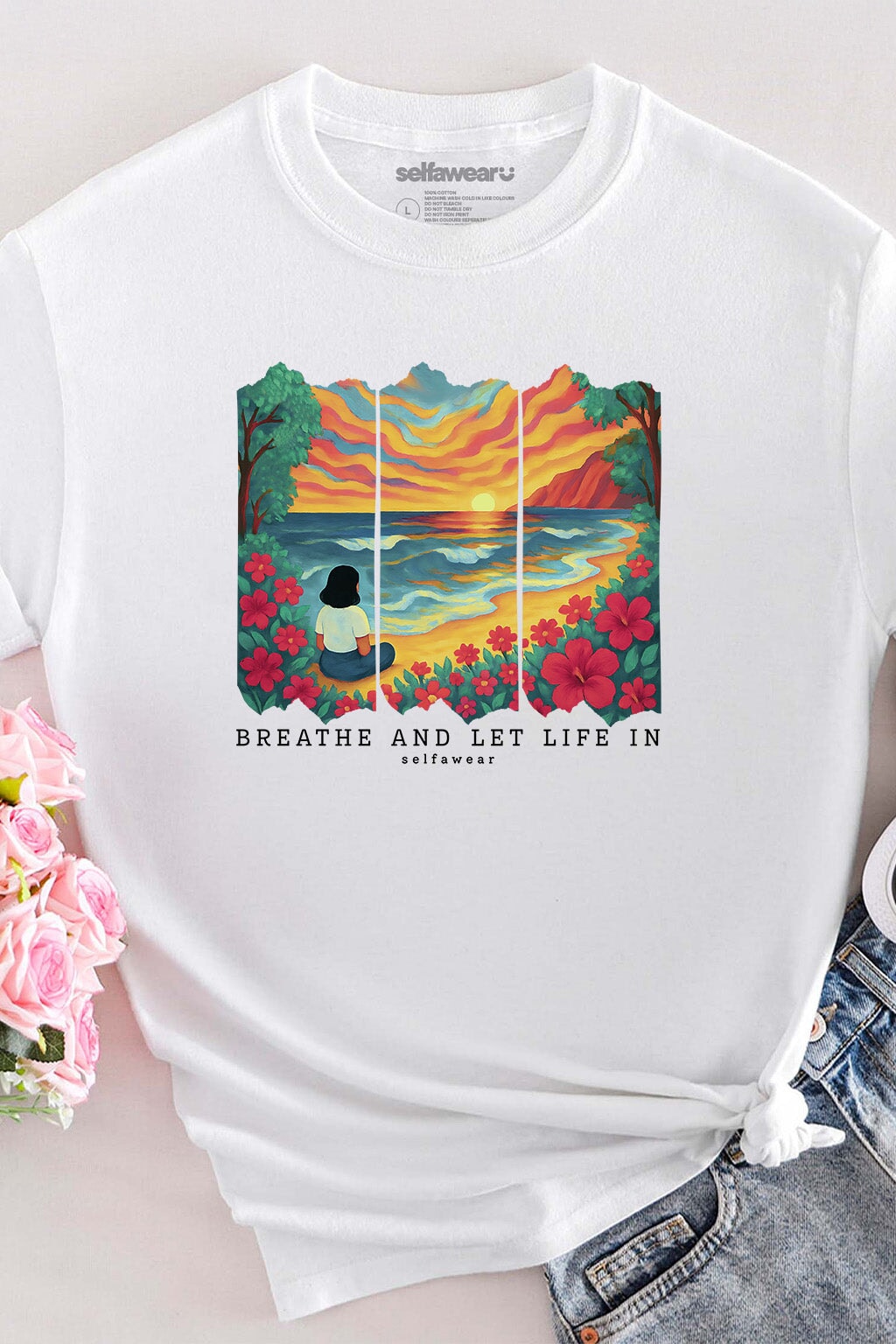 Breathe, Let Life in T-Shirt White Shirts Selfawear 