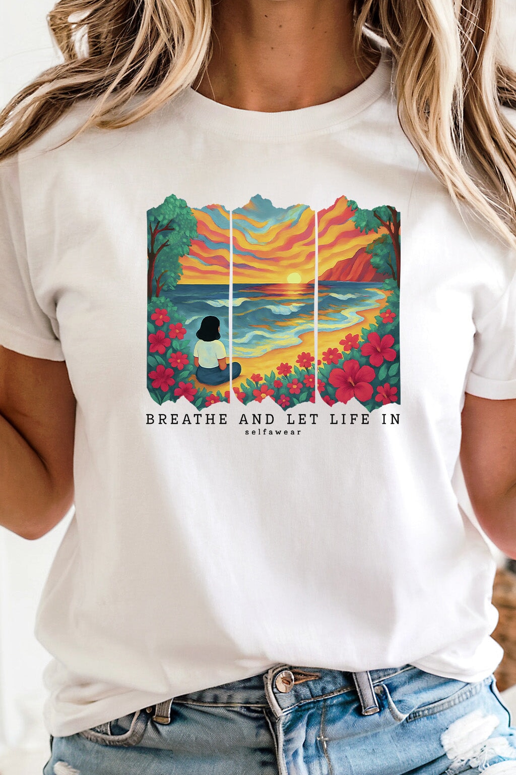 Breathe, Let Life in T-Shirt White Shirts Selfawear 