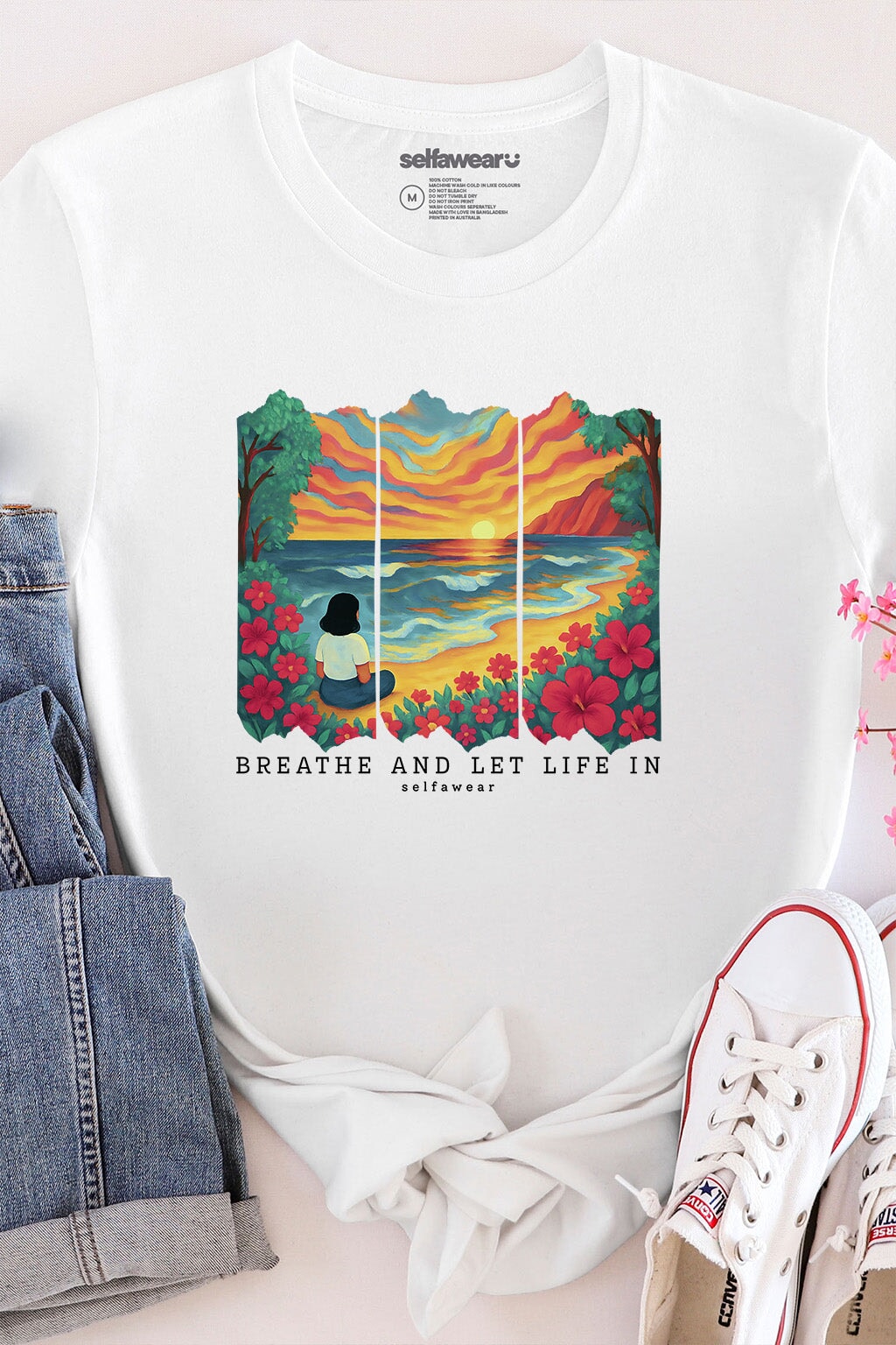 Let Life in T-Shirt White | Selfawear®