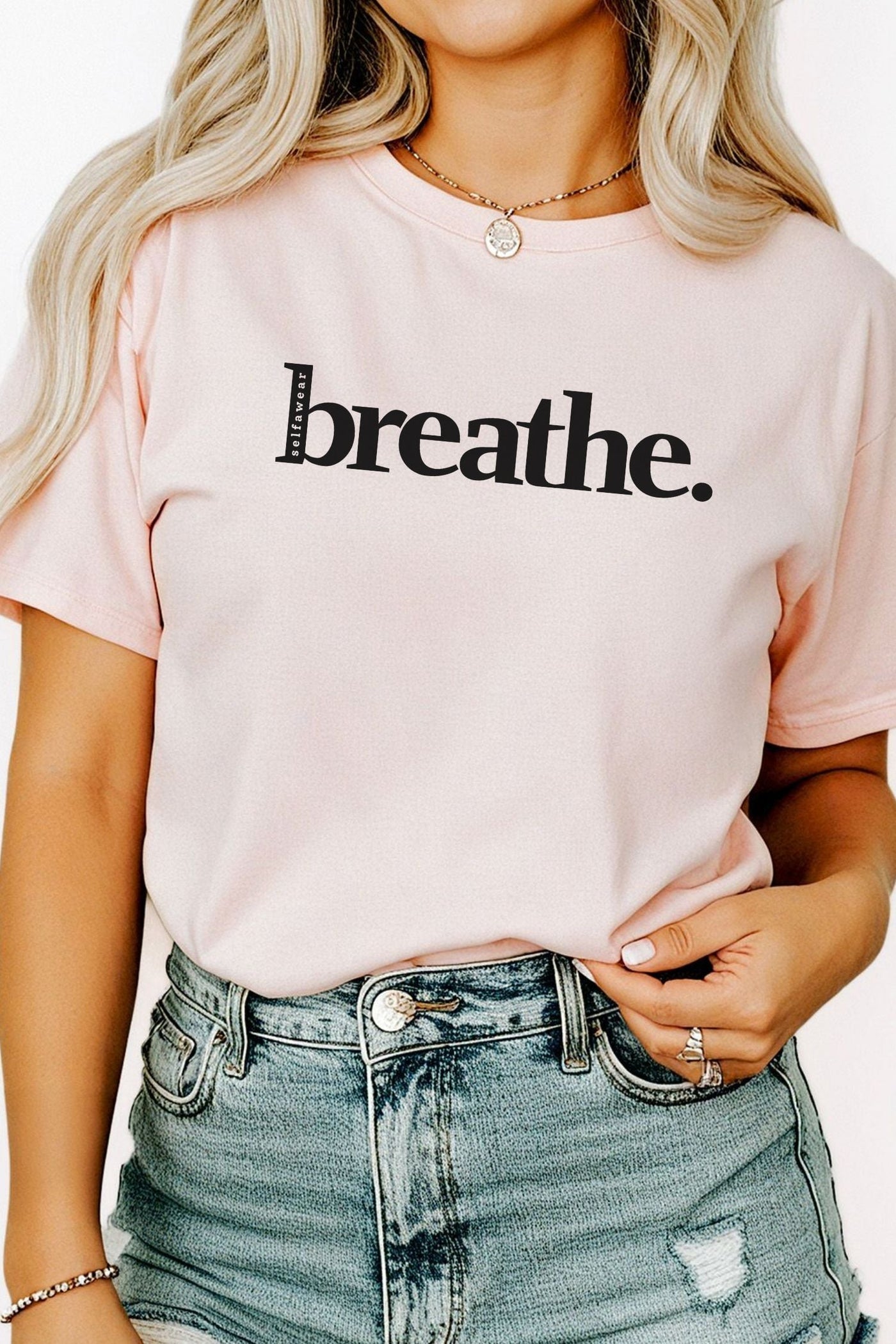 Breathe. T-Shirt Pink Shirts Selfawear 